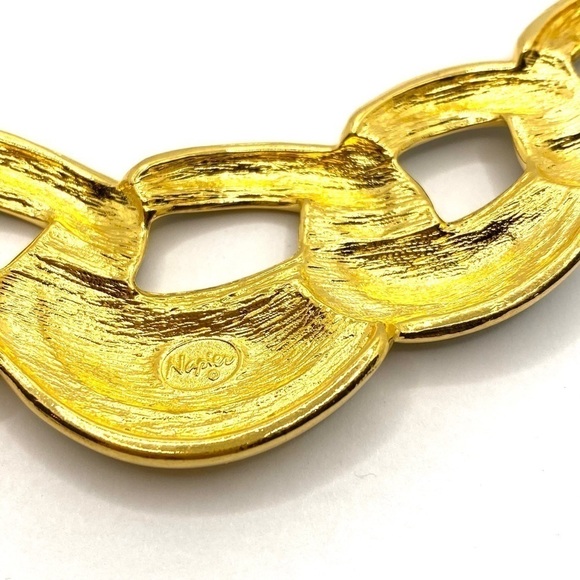 Napier Vintage Necklace Gold Tone Black Enamel - Picture 6 of 8